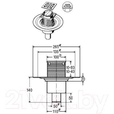 Трап для душа Tim BAD661001