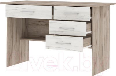 Письменный стол Стендмебель Сити (дуб крафт белый/дуб крафт серый)