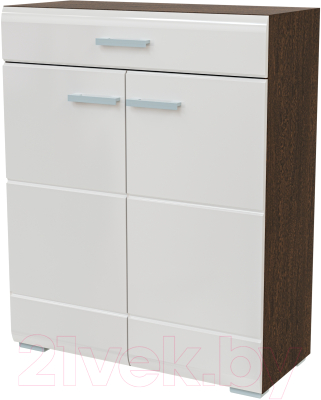 Тумба Стендмебель Вегас в прихожую (белый глянец/венге) - фото