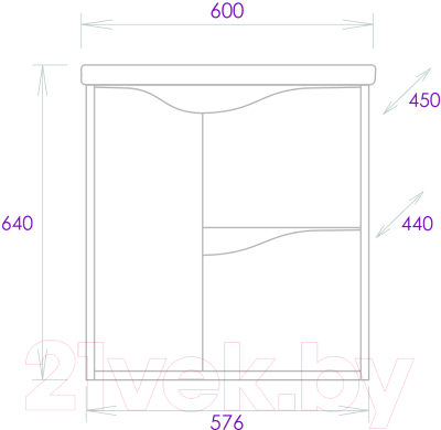 Тумба под умывальник Onika Брендон 60.13