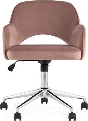 Кресло офисное Stool Group Кларк / CLARKSON Pink CHROME (велюр розовый)