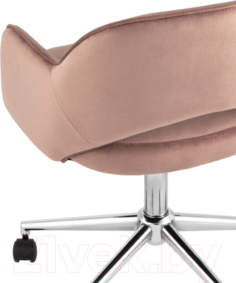 Кресло офисное Stool Group Кларк / CLARKSON Pink CHROME (велюр розовый)