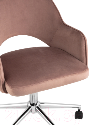 Кресло офисное Stool Group Кларк / CLARKSON Pink CHROME (велюр розовый)