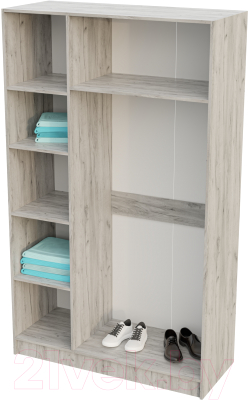 Шкаф Стендмебель Басса ШК-553 (дуб крафт белый/дуб крафт серый)