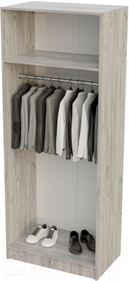Шкаф Стендмебель Басса ШК-554 (дуб крафт белый/дуб крафт серый)