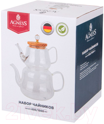 Набор заварочных чайников Agness 889-149