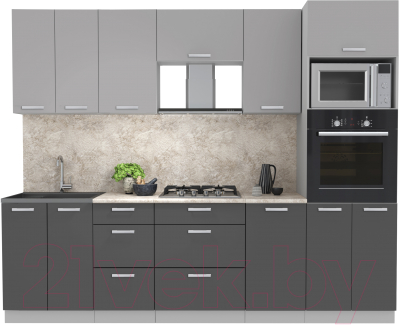 Кухонный гарнитур Интерлиния Мила Лайт 2.6 ВТ - фото