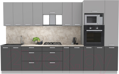 Кухонный гарнитур Интерлиния Мила Лайт 3.4 ВТ - фото