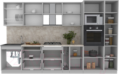 Кухонный гарнитур Интерлиния Мила Лайт 3.4 ВТ