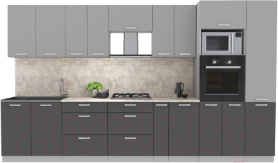 Готовая кухня Интерлиния Мила Лайт 3.6 ВТ - фото