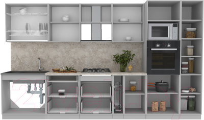 Готовая кухня Интерлиния Мила Лайт 3.6 ВТ