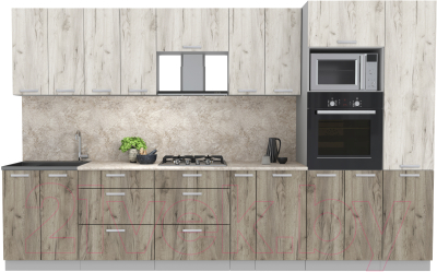 Готовая кухня Интерлиния Мила Лайт 3.4 ВТ - фото