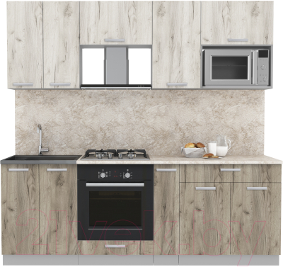 Кухонный гарнитур Интерлиния Мила Лайт 2.2 ВТ - фото