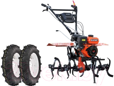Мотокультиватор бензиновый Skiper SP-850S + колеса 6.00-12 (комплект) - фото