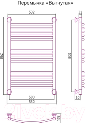 Полотенцесушитель водяной Сунержа Богема+ 80x50 / 03-0221-8050