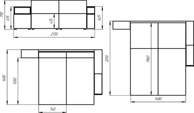 Диван угловой Lama мебель Пингвин-2/20 левый