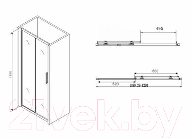 Душевая дверь Abber Schwarzer Diamant AG30120BH
