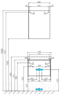 Тумба с умывальником Акватон Асти 55 (1A2631K0AXD70)