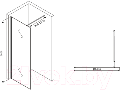 Душевая стенка Abber Immer Offen AG61090