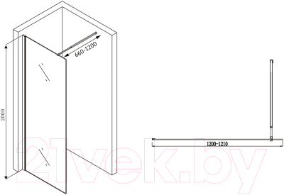Душевая стенка Abber Immer Offen AG61120