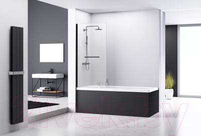 Стеклянная шторка для ванны Abber Immer Offen AG70100B