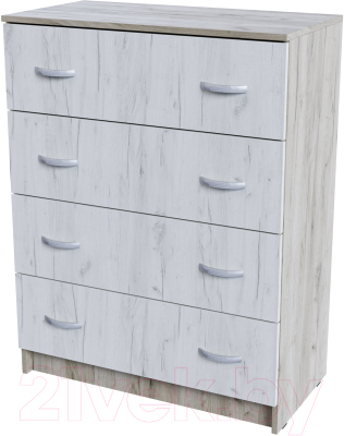Комод Стендмебель Басса КМ-554 (дуб крафт белый/дуб крафт серый) - фото