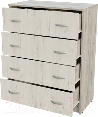 Комод Стендмебель Басса КМ-554 (дуб крафт белый/дуб крафт серый)