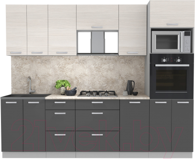 Кухонный гарнитур Интерлиния Мила Лайт 2.6 ВТ - фото