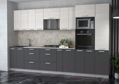 Готовая кухня Интерлиния Мила Лайт 3.4 ВТ