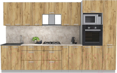 Готовая кухня Интерлиния Мила Лайт 3.4 ВТ - фото