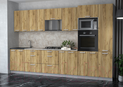 Готовая кухня Интерлиния Мила Лайт 3.4 ВТ