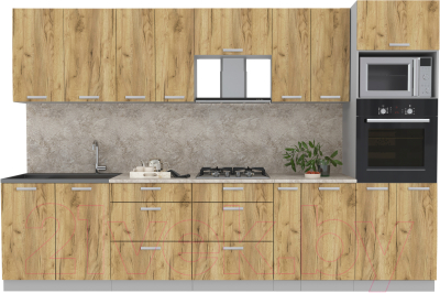 Готовая кухня Интерлиния Мила Лайт 3.2 ВТ - фото