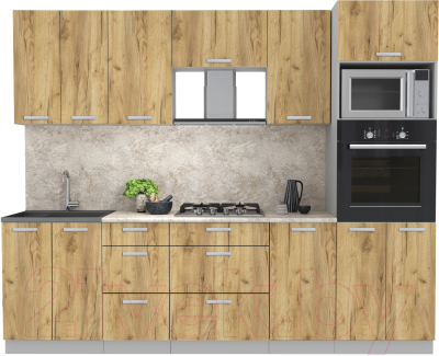 Кухонный гарнитур Интерлиния Мила Лайт 2.6 ВТ - фото