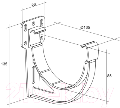 Кронштейн желоба Grand Line Silder ПВХ 135 градусов