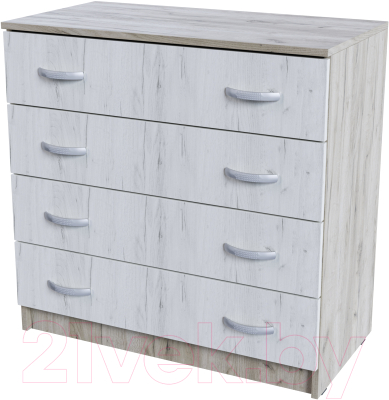 Комод Стендмебель Басса КМ-554-М (дуб крафт белый/дуб крафт серый) - фото