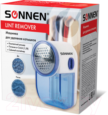 Машинка для удаления катышков Sonnen FS-8808 / 455464 (белый/синий)