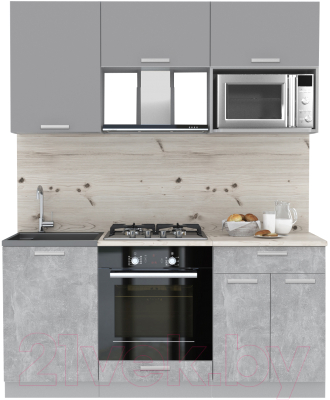 Готовая кухня Интерлиния Мила Лайт 1.7 ВТ - фото