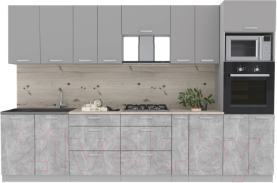 Готовая кухня Интерлиния Мила Лайт 3.2 ВТ - фото