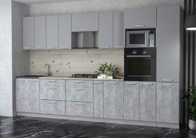 Готовая кухня Интерлиния Мила Лайт 3.4 ВТ