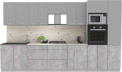 Готовая кухня Интерлиния Мила Лайт 3.6 ВТ - фото