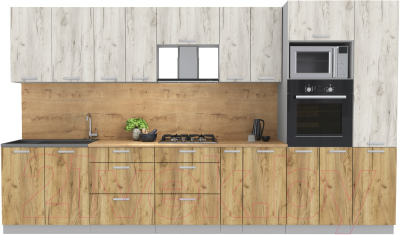 Готовая кухня Интерлиния Мила Лайт 3.6 ВТ - фото