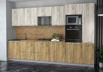 Готовая кухня Интерлиния Мила Лайт 3.4 ВТ