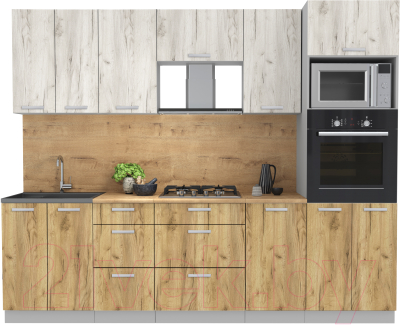 Кухонный гарнитур Интерлиния Мила Лайт 2.6 ВТ - фото