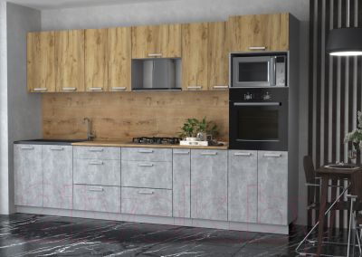 Готовая кухня Интерлиния Мила Лайт 3.2 ВТ