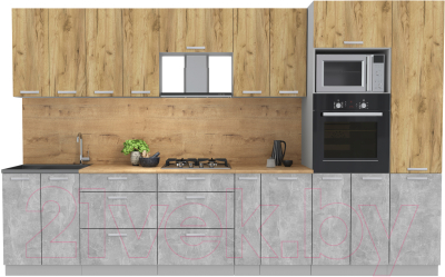 Готовая кухня Интерлиния Мила Лайт 3.4 ВТ - фото