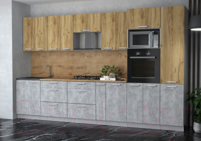 Готовая кухня Интерлиния Мила Лайт 3.4 ВТ