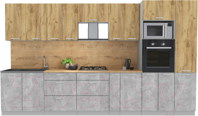 Готовая кухня Интерлиния Мила Лайт 3.6 ВТ - фото