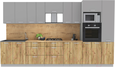 Готовая кухня Интерлиния Мила Лайт 3.6 ВТ - фото