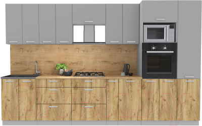 Готовая кухня Интерлиния Мила Лайт 3.4 ВТ - фото