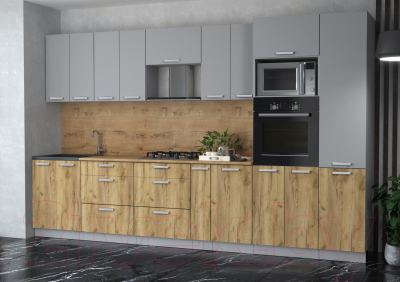 Готовая кухня Интерлиния Мила Лайт 3.4 ВТ